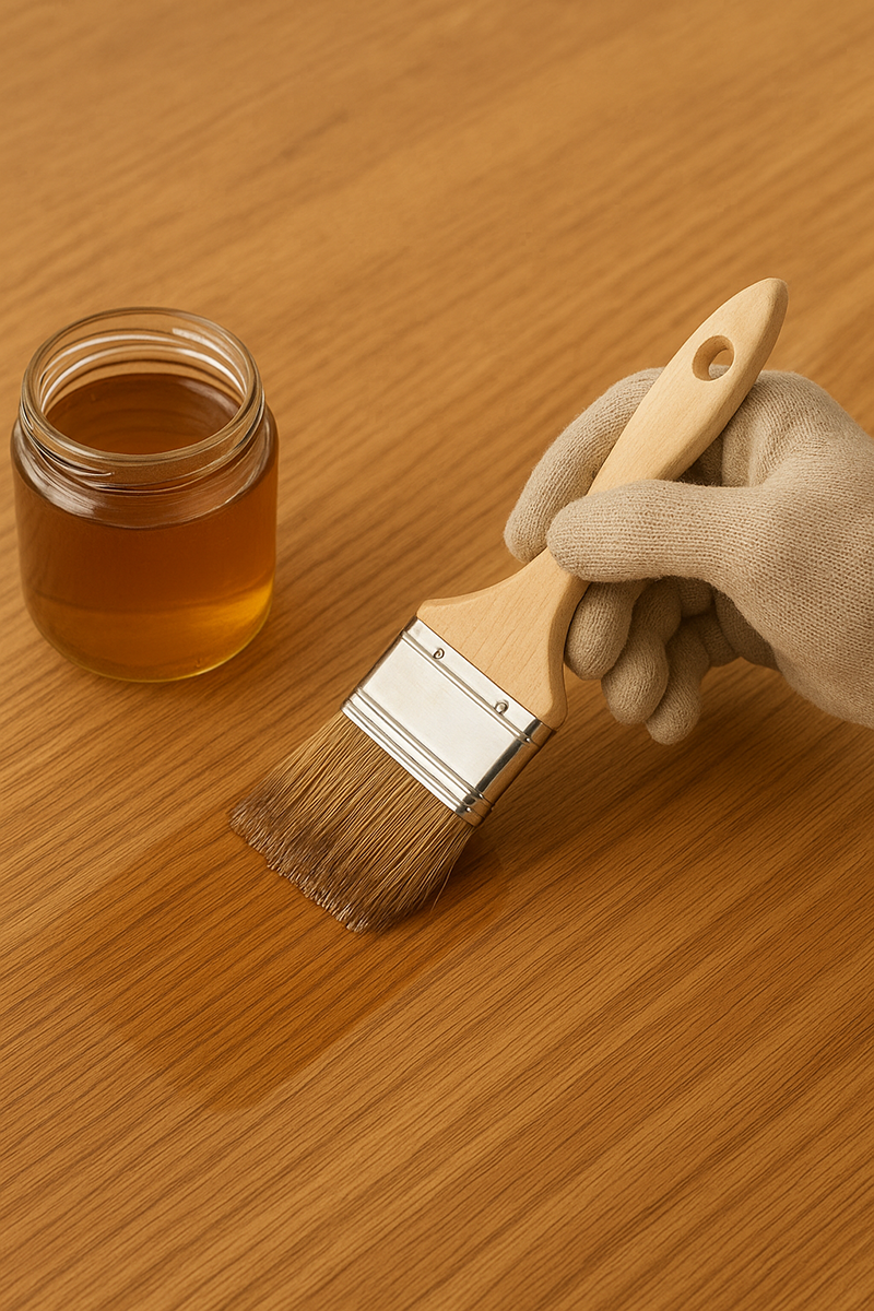 اجرای لاک شفاف روی چوب